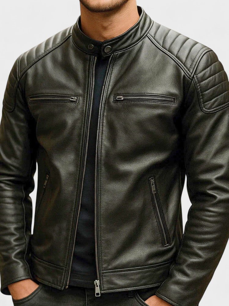 TREY™ | Vintage Leather Jacket — Timeless Style Meets Everyday Durability