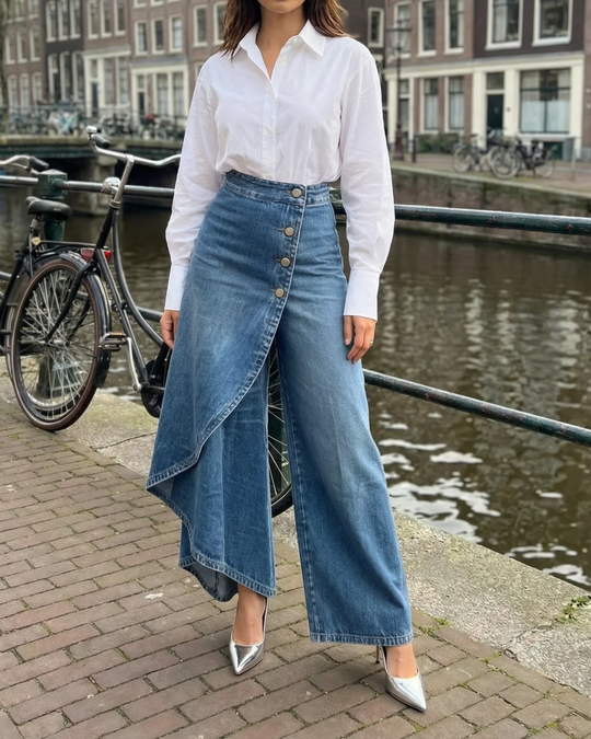 CALINA™ | Denim Wrap Trousers