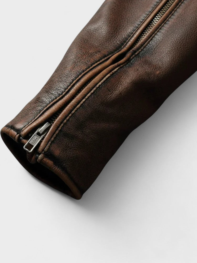 TREY™ | Vintage Leather Jacket — Timeless Style Meets Everyday Durability