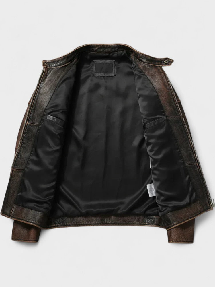 TREY™ | Vintage Leather Jacket — Timeless Style Meets Everyday Durability