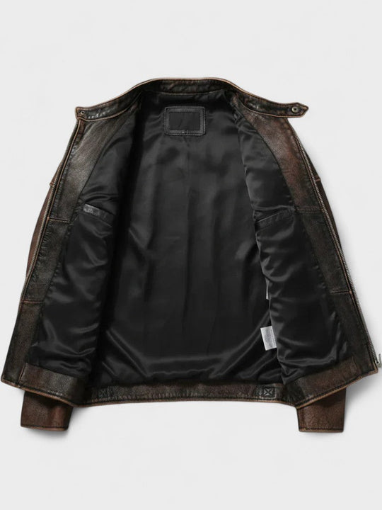 TREY™ | Vintage Leather Jacket — Timeless Style Meets Everyday Durability