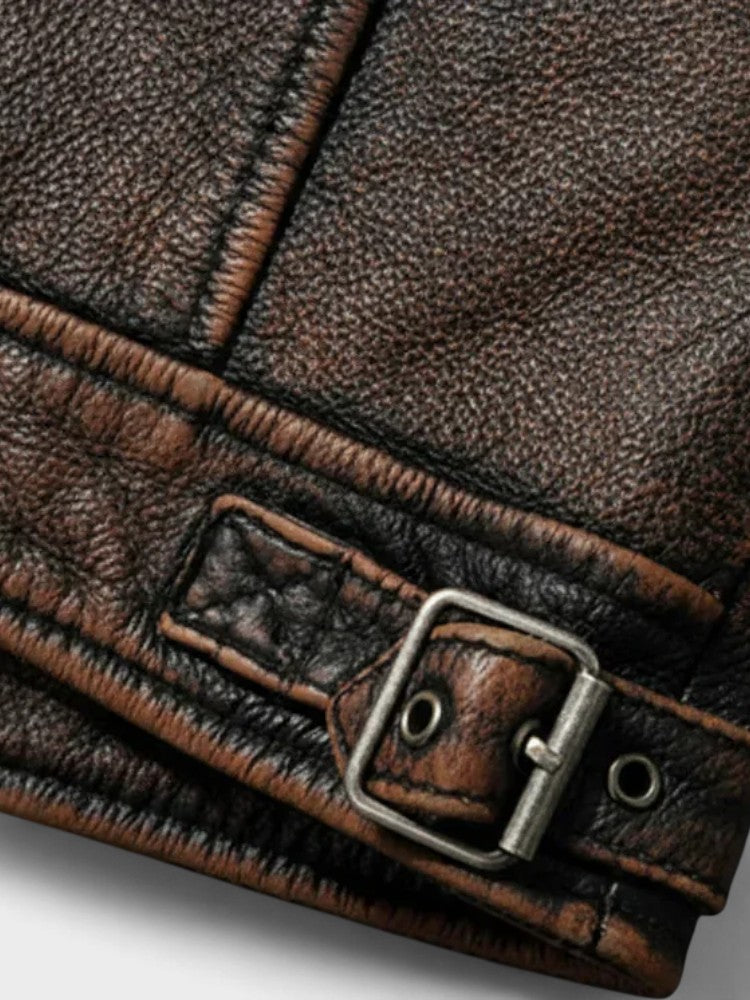 TREY™ | Vintage Leather Jacket — Timeless Style Meets Everyday Durability
