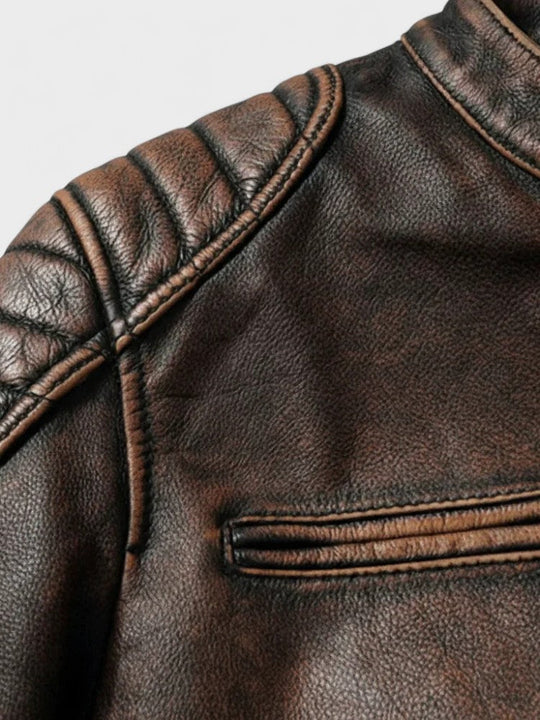 TREY™ | Vintage Leather Jacket — Timeless Style Meets Everyday Durability