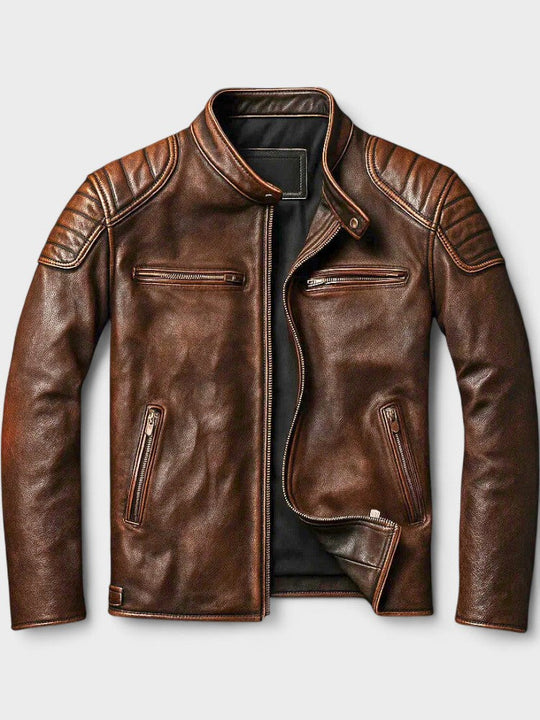 TREY™ | Vintage Leather Jacket — Timeless Style Meets Everyday Durability