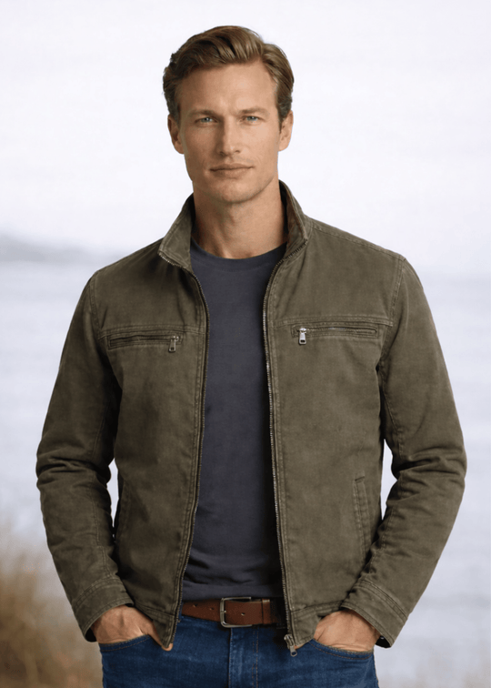 MAXIME™ | Vintage Olive Field Jacket